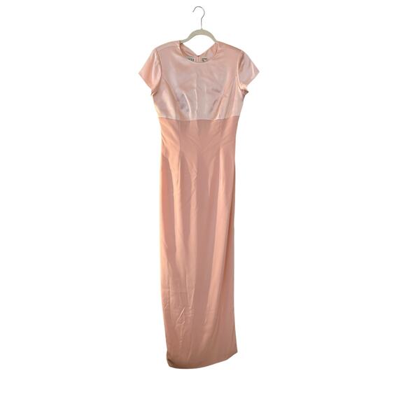 Oleg Cassini Blacktie Vintage Pink Gown Satin Top Sz 10 Peekaboo Back Fairycore - Picture 1 of 12